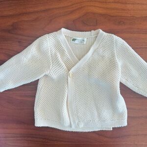 Monica + Andy Lucky Cream Knit Kimono Cardigan 3-6m